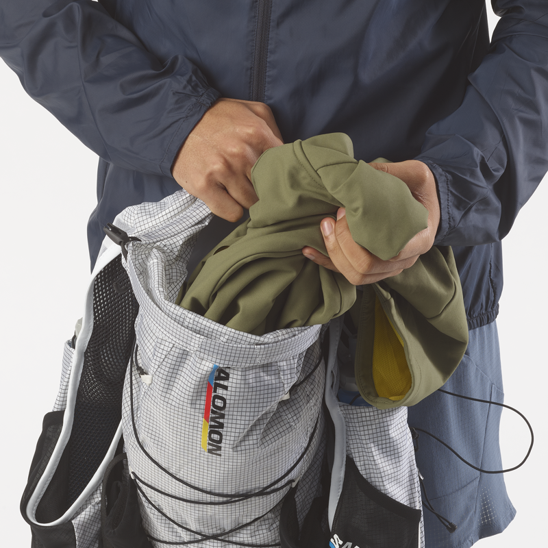 Salomon ADV Skin Cross Season Race Flag Unisex Running Pack in White/Black-8